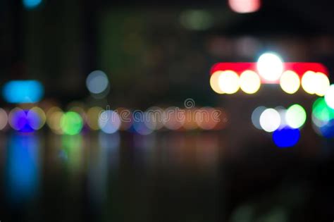 City Street Night Defocused Light And Blur Bokeh Colorful And Dark