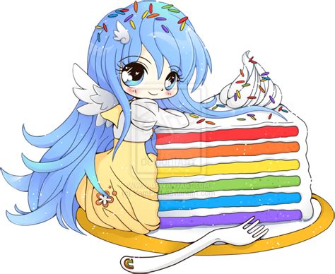 Chibi Clipart Food Chibi Girl With Cake Png Download Full Size