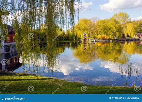 Pond And Pagoda Near Berlin Stock Photo Image Of Japanese Marzan