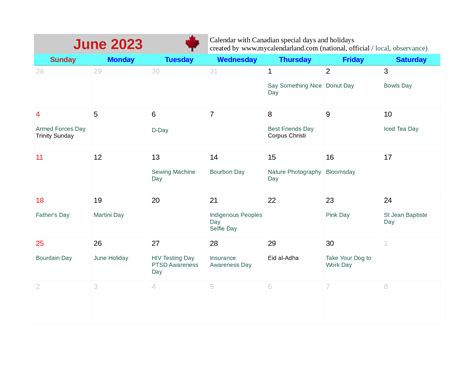 June 2023 Calendar My Calendar Land