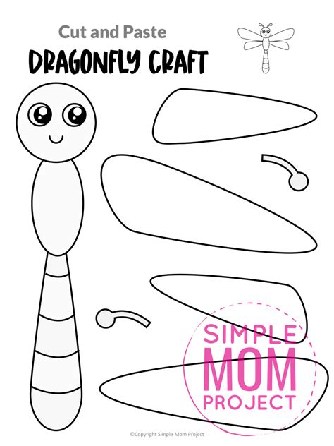 Free Printable Dragonfly Craft Template Simple Mom Project