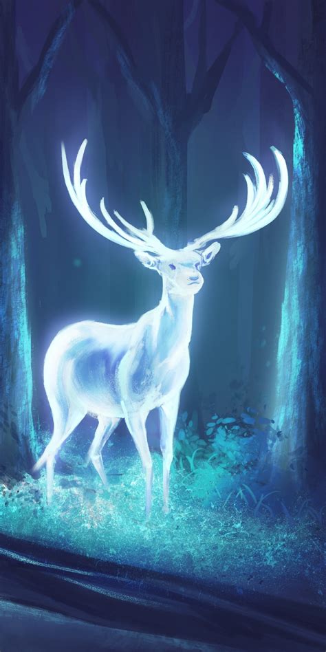 Wallpaper Fantastic Creatures Forest Glow Deer Resolution