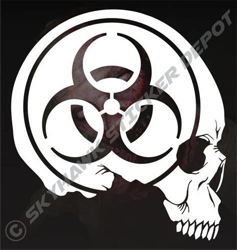Biohazard Skull Sticker Vinyl Decal Zombie Walking Dead Macbook Truck