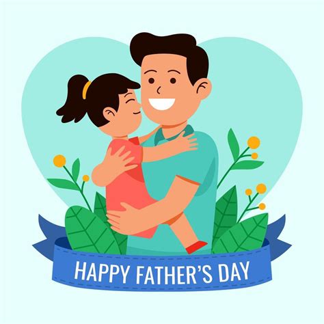 Father And Daughter Celebrate Father Day 2413012 Vector Art At Vecteezy