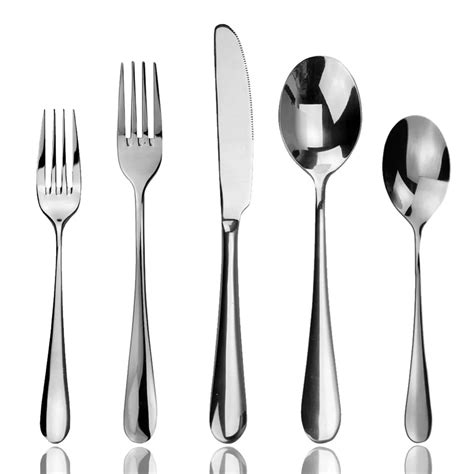 Cutlery 1set 5 Pcs Dinner Set Stainless Steel Flatware Knife Fork Spoon