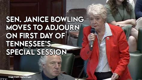 Sen Janice Bowling Moves To Adjourn On First Day Of Tennessees