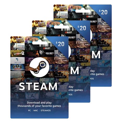 Steam Physical Gift Cards Pack Of Cards Valve Walmart