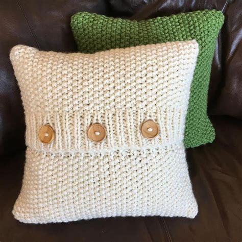 Knit Pattern Pdf Knit Pillow Cover Pattern Super Simple Seed Etsy