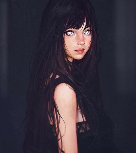 Girl With Long Dark Hair Portrait Art Digitalart Digitalpainting