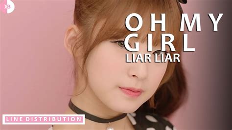 Oh My Girl Liar Liar Line Distribution Color Coded Youtube