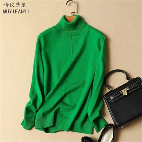 2019 Spring Women Sweaters And Pullovers Autumn Winter Turtleneck Long Sleeve Casual Solid Color
