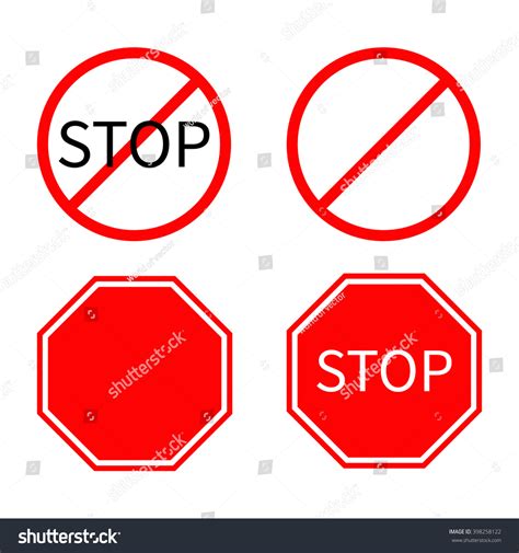 Prohibition No Symbol Red Round Stop Stock Vector Royalty Free