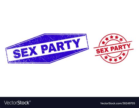Sex Party Unclean Stamps In Round And Hexagonal Vector Image