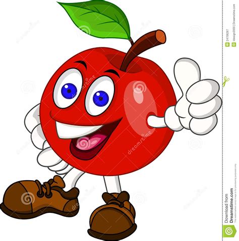 Red Apple Cartoon Character Royalty Free Stock Photography