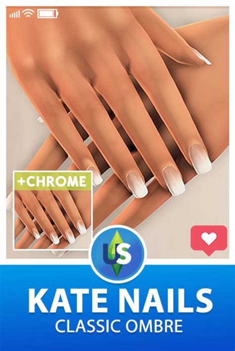 Kate Nails Classic Ombre Urban Xurbansimsx In 2023 Sims 4 Nails