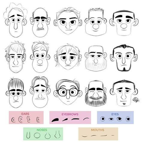 Faces And Hairstyles By Luigil On Deviantart Drawing Cartoon Faces