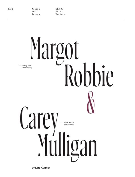 Margot Robbie And Carey Mulligan Variety Magazine 12072022 Issue • Celebmafia