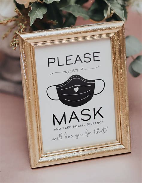 Wedding Mask Sign Mask Sign Mask Sign For Wedding Masks Etsy