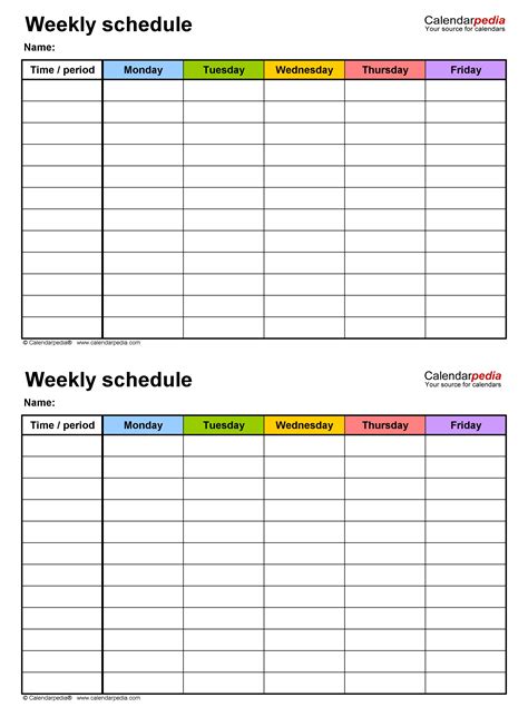 Blank Week Calendar Printable
