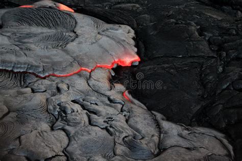 Molten Lava Crusts Over And Solidifies Very Quickly Stock Image Image