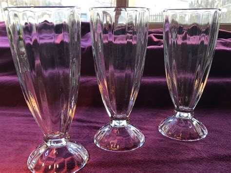 vintage set of 4 sundae glasses parfait glasses ice cream etsy