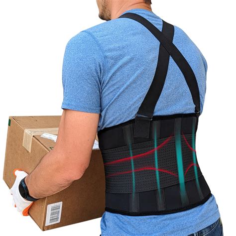 Buy Lower Back Brace With Suspenders Lumbar Support Wrap For