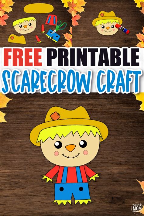 Free Printable Scarecrow Craft Template Simple Mom Project