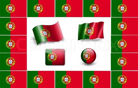 Flag Of Portugal Icon Set Flags Stock Bild Colourbox