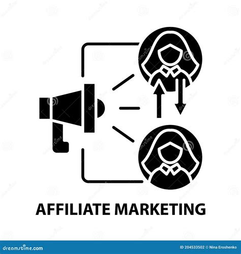 Affiliate Marketing Icon Black Vector Sign With Editable Strokes