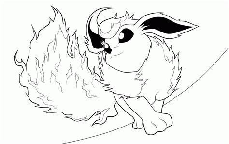 Pokemon Flareon Coloring Pages Sketch Coloring Page