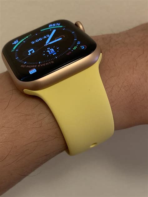 Canary Yellow Sport Band With Gold Apple Watch Rapplewatch