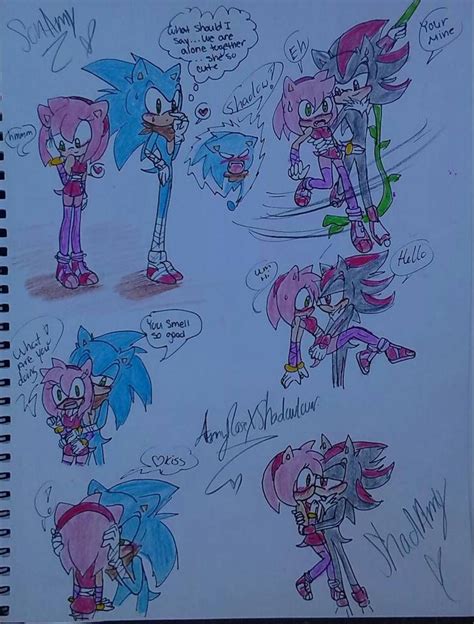 Shadamy Vs Sonamy By Amyrosexshadowlover On Deviantart Sonic Funny