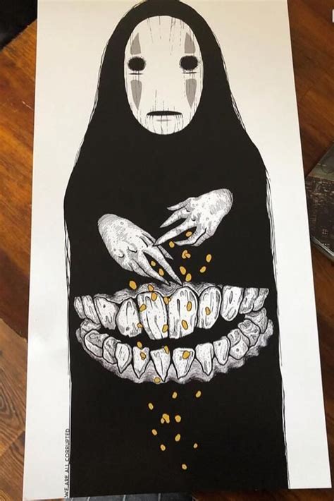 No Face Spirited Away 9x17 Limited Art Print By We Etsy In 2020