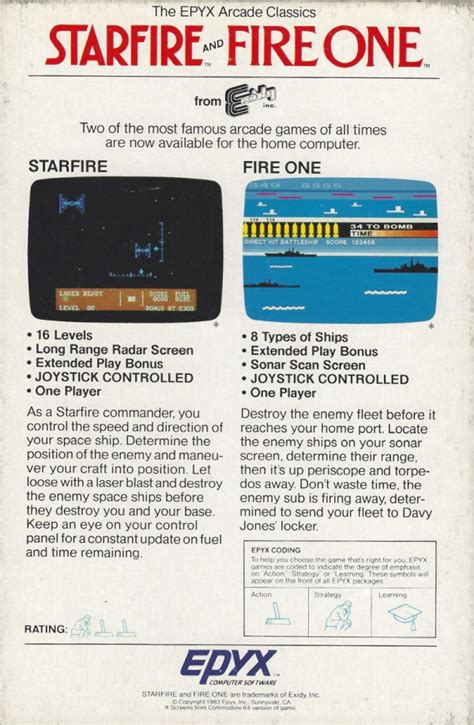 Arcade Classics Starfire And Fire One Images Launchbox Games Database