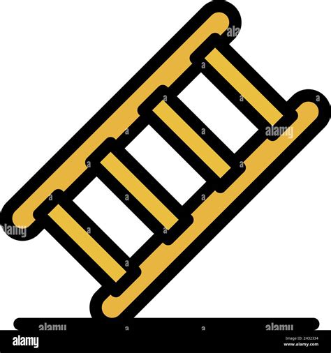 Wood Ladder Icon Outline Wood Ladder Vector Icon Color Flat Isolated