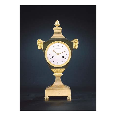 164 A Good French Empire Gilt And Patinated Bronze Urn Mantel Clock