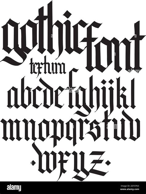 Old English Font Vector Set Gothic Font Vector Alphabet Sketch Stock Images
