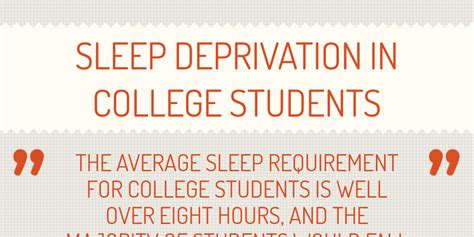Sleep Deprivation In College Students By Christinacmd Infogram
