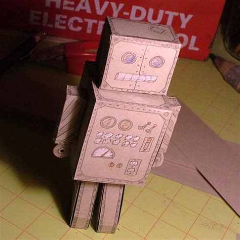 Hand Drawn Retro Robot Papercraft Tektonten Papercraft