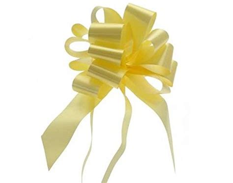 Sale 20 Quick Pull Ribbon Bows 50mm Light Yellow Quick Pull Bow