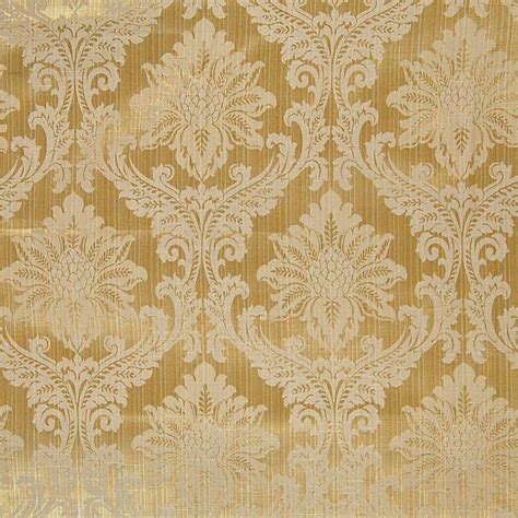 Gold Gold Damask Cotton Upholstery Fabric