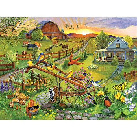 Birds Blooms And Barns 1000 Piece Jigsaw Puzzle Bits And Pieces