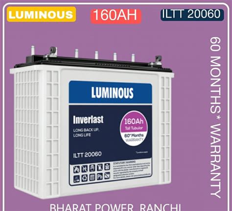 Luminous 160ah Battery Iltt 20060 60 Months Warranty At Rs 13900