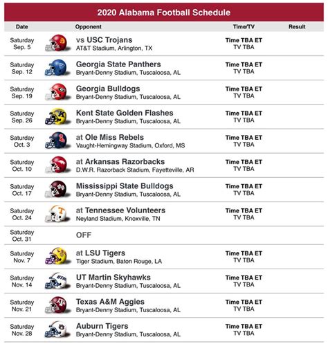 Nfl 2023 Schedule Alabama 2023 Football Schedule Otosection