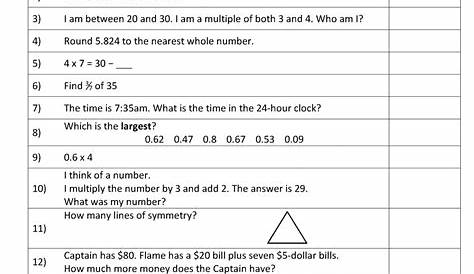 math worksheet for grade 5