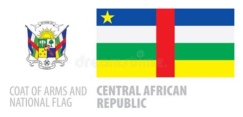 Vector Set Of The Coat Of Arms And National Flag Of Central African