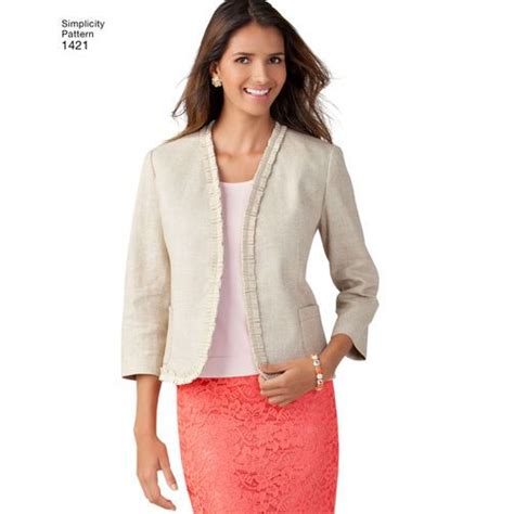 Simplicity Pattern 1421 Misses Unlined Jacket With Collar And