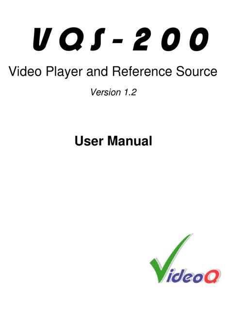 Videoq Vqs 200 User Manual Pdf Download Manualslib