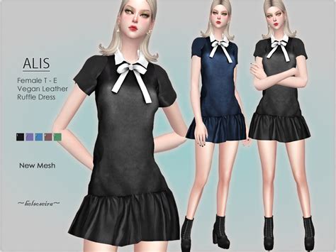 Alis Bow Mini Dress By Helsoseira At Tsr Sims 4 Updates