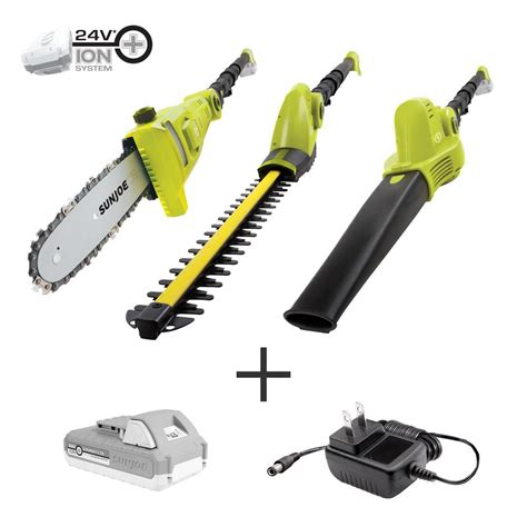Sun joe 8 amp electric telescoping pole chanin saw gets the job done. Sun Joe 24-Volt Cordless Electric Lawn Care System Hedge ...